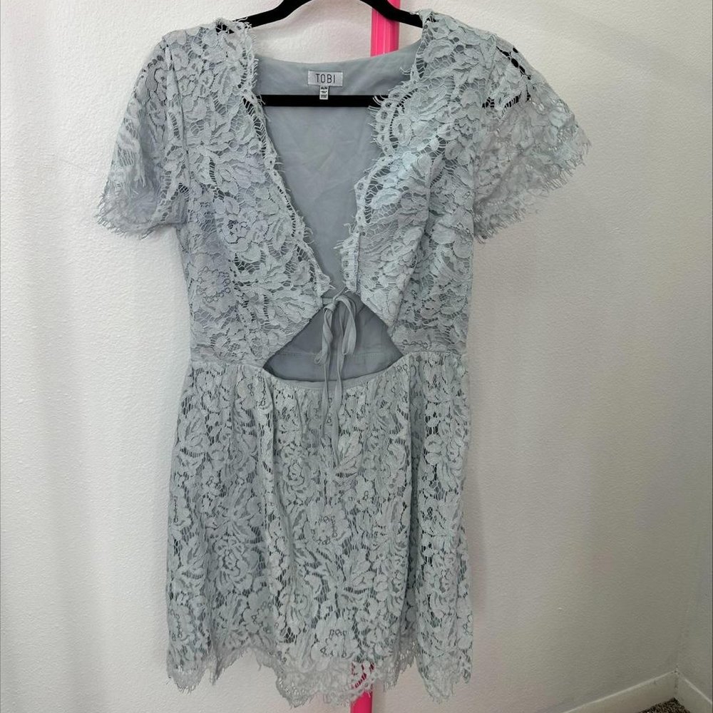 TOBI BLUE LACE‎ MINI DRESS- SIZE M